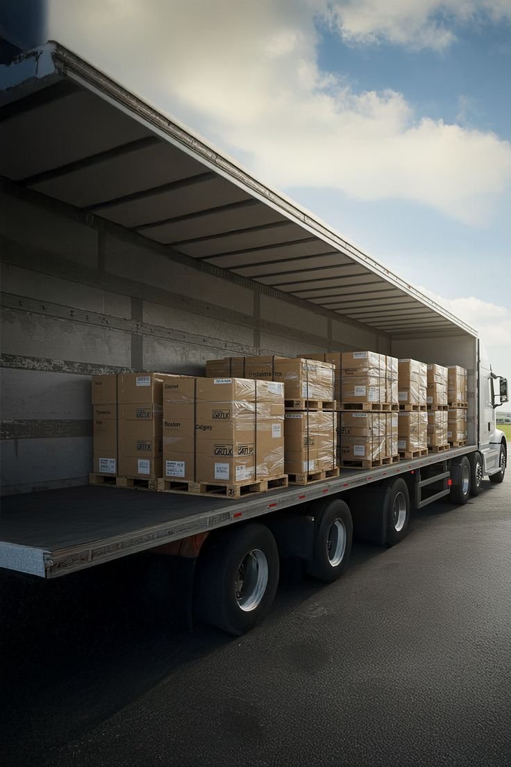 A delivery lorry loaded at the depot, ready to run the planned route